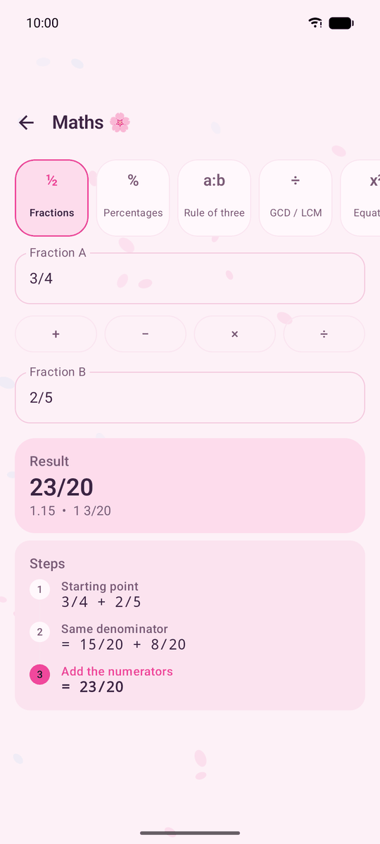 Screenshot of the Calqira app: Anime