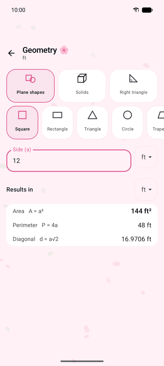 Screenshot of the Calqira app: Flower