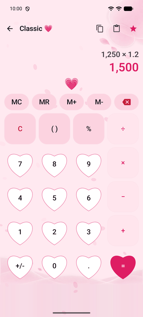 Screenshot of the Calqira app: Classic calculator