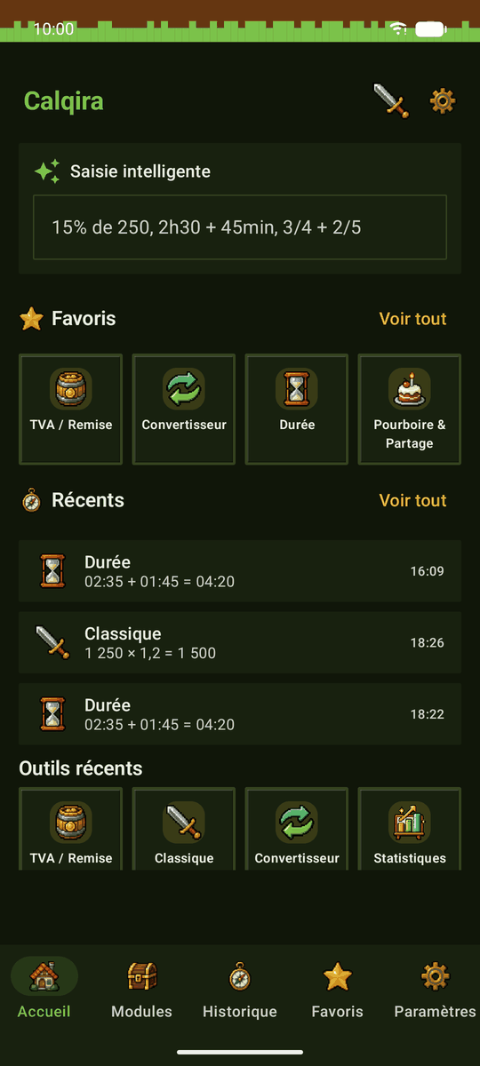 Capture d’écran de l’application Calqira : Pixel Adventure